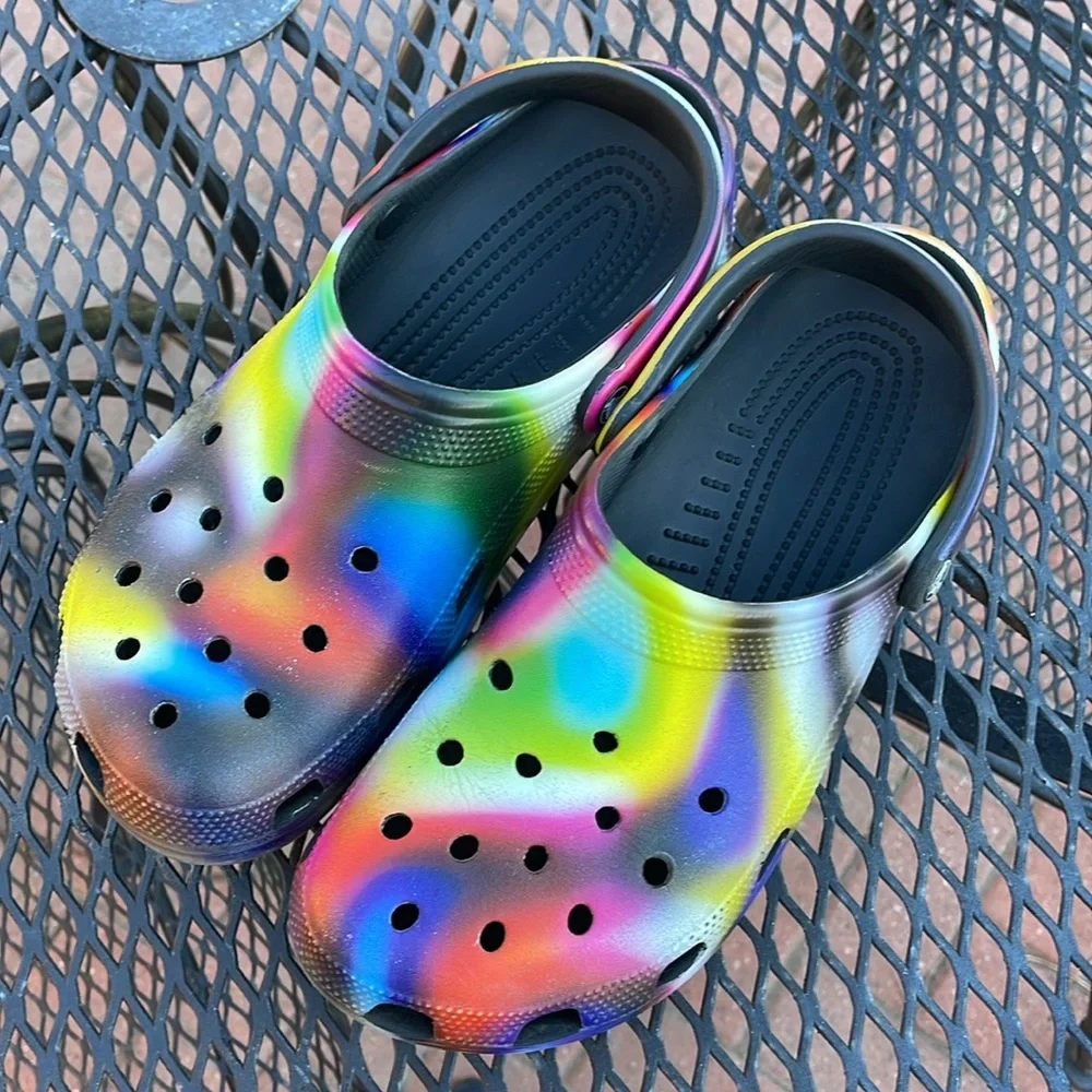Crocs Classic Clog Solarized Tie Dye Unisex Women’s 12 - Mens 10 Black / Multi